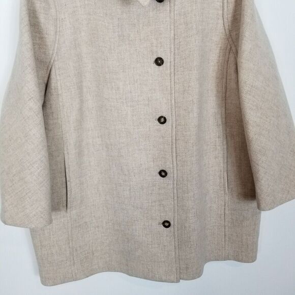 J.Crew Women Villa Coat  Italian Stadium Cloth Sz 22 Heather Sand Zip Up Zip Up - Picture 3 of 7